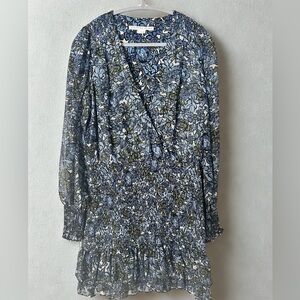 Veronica Beard Blue and Green Floral Dress